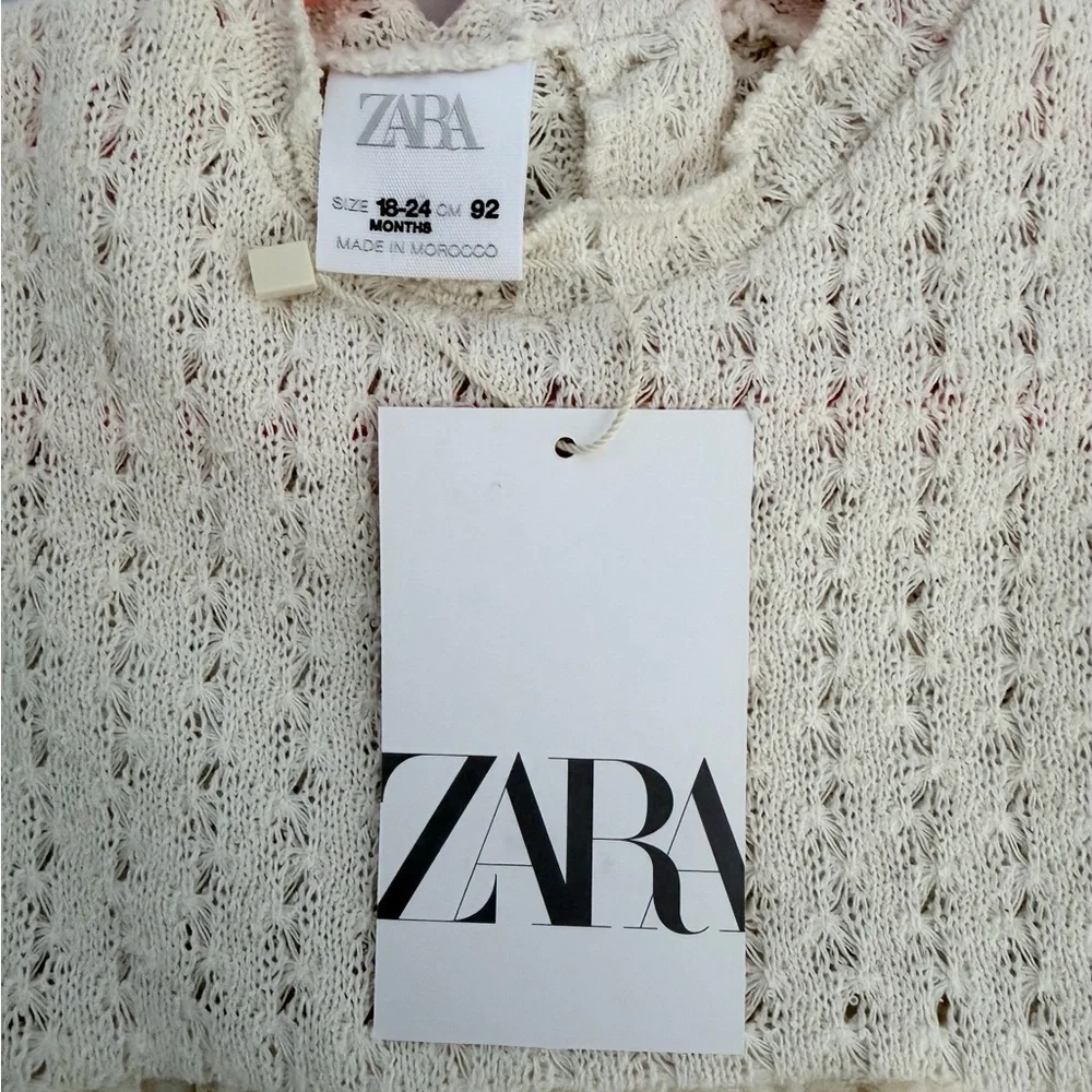 Zara Cream Combination Tulle Dress - Picture 3 of 4